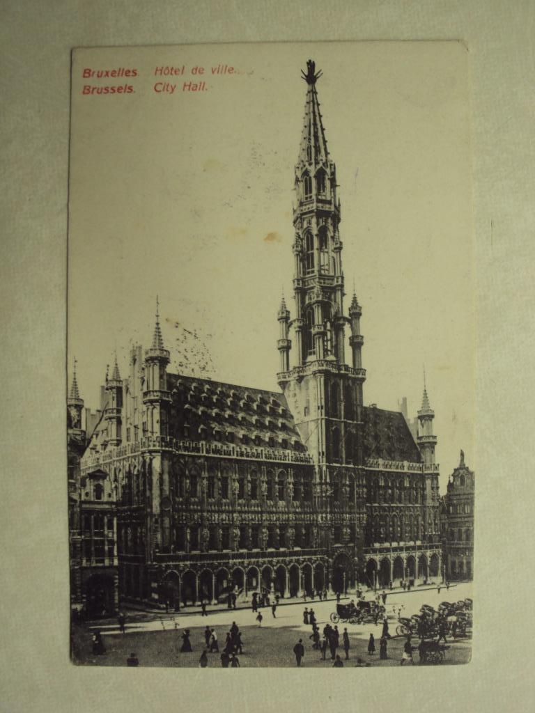 60107 - BRUXELLES - HOTEL DE VILLE - VERST. 1910  - 2 FOTO'S, Envoi