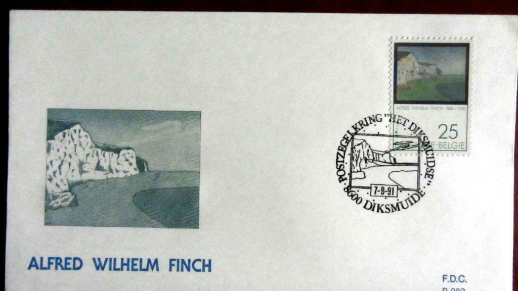 FIRST DAY COVER- SCHILDERIJEN- SCHILDERS- FINCH- BELGIË, Ophalen of Verzenden, Gestempeld, Overige thema's