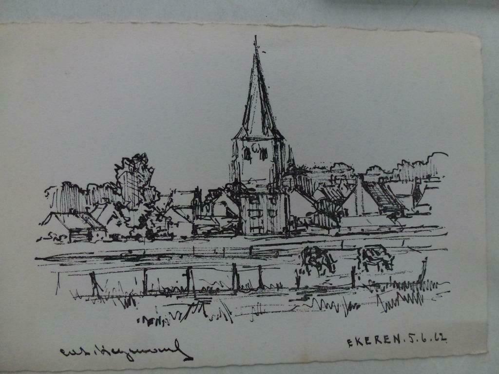 oude prentkaart Ekeren, Verzamelen, Verzenden, Ongelopen, Antwerpen