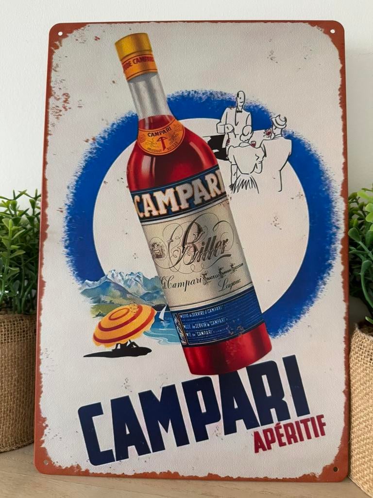 Metalen reclamebord Campari, Verzamelen, Merken en Reclamevoorwerpen, Ophalen of Verzenden, Nieuw, Reclamebord