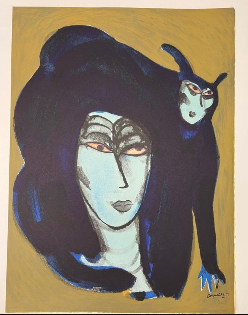 Corneille - Femme au chat bleu, Antiquités & Art, Art | Lithographies & Sérigraphies, Enlèvement ou Envoi