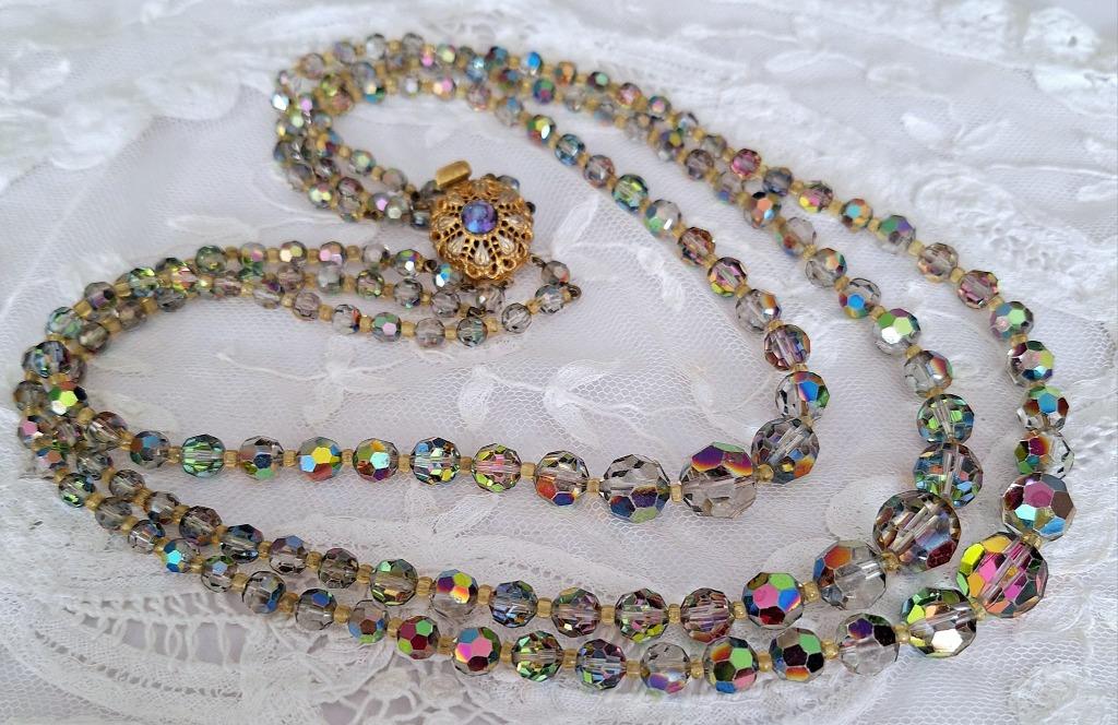 Schitterende Vintage ketting Tsjechoslowakije, jaren 1950s, Handtassen en Accessoires, Antieke sieraden, Verzenden, Koper, Ketting