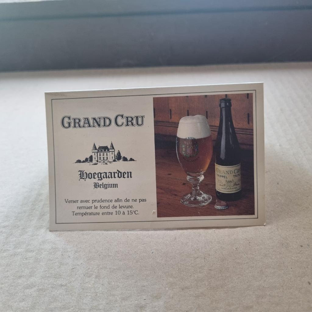 Publicité de table Hoegaarden Grand Cru, Enlèvement ou Envoi, Utilisé, Panneau, Plaque ou Plaquette publicitaire, Autres marques