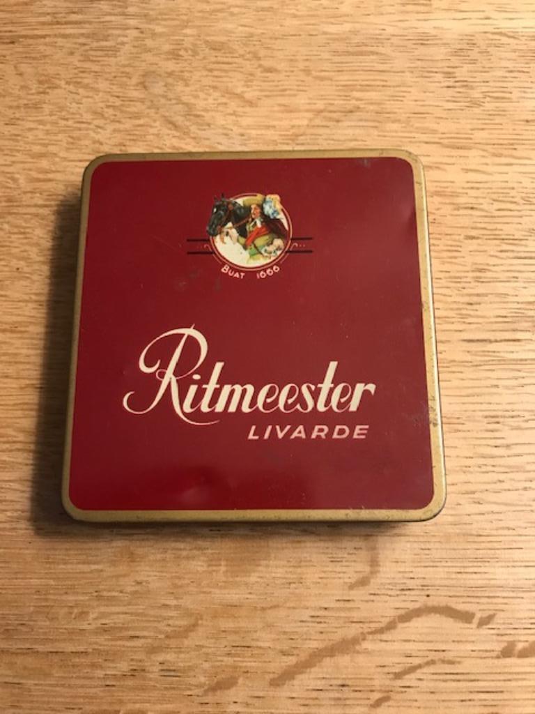 oude sigarendoos in blik  Ritmeester Livarde, Verzamelen, Ophalen of Verzenden