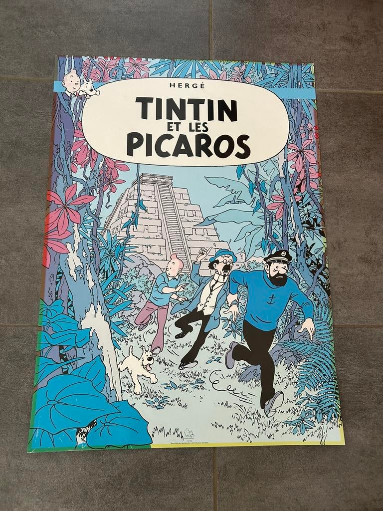 Ancienne affiche poster numéroté Tintin et les Picaros, Enlèvement ou Envoi