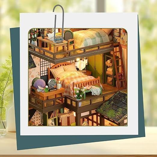 Miniatuur poppenhuis kit met verlichting | GRATIS LEVERING, Poppenhuis, -, Verzenden, -