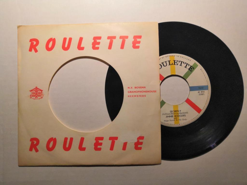 JIMMIE RODGERS - Secretly (45t), Enlèvement ou Envoi, Comme neuf, Country et Western