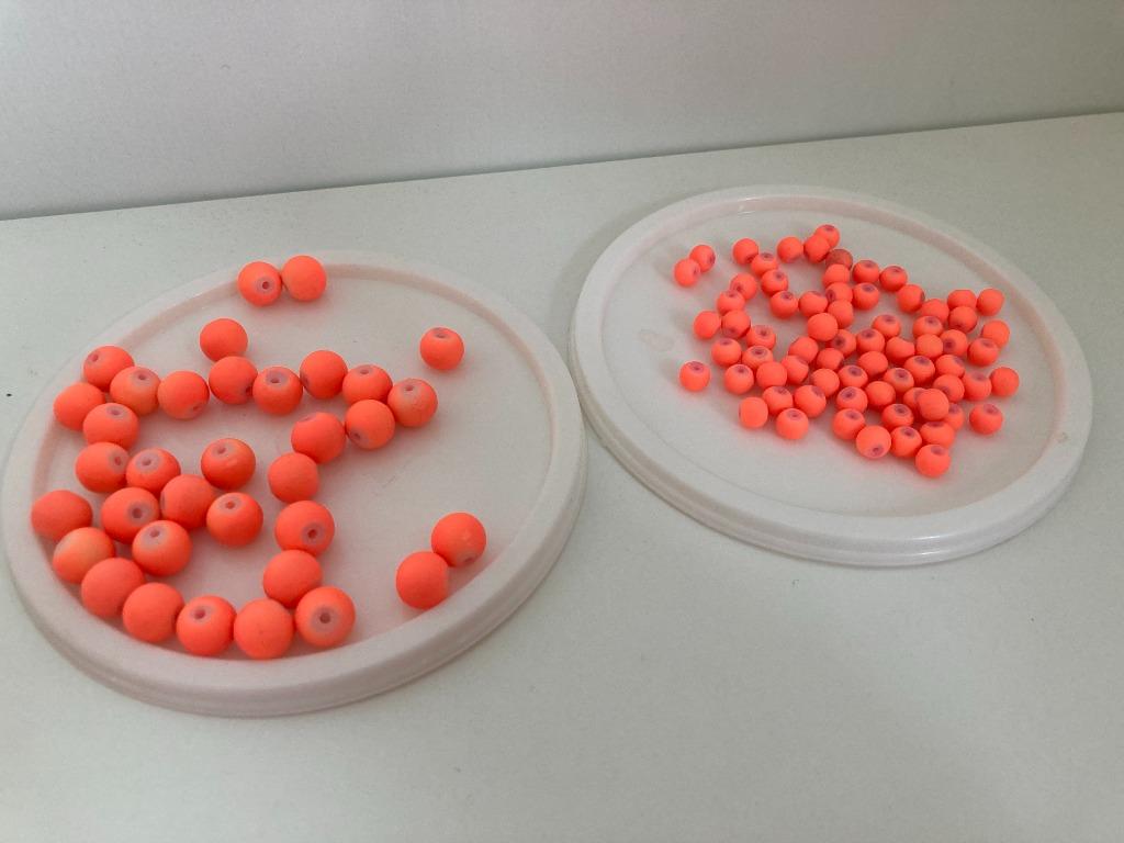 Parels glas rubberized fluo oranje, Hobby en Vrije tijd, Ophalen of Verzenden, Nieuw, Kraal