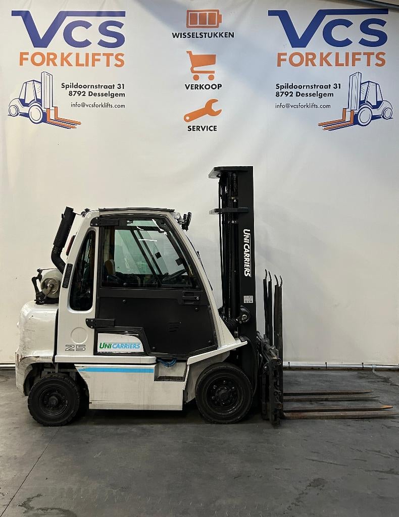 NISSAN HEFTRUCK 6 m triplex 4 ventielen cabine + garantie, UNICARRIERS, Heftruck, 2000 tot 3000 kg, Ophalen