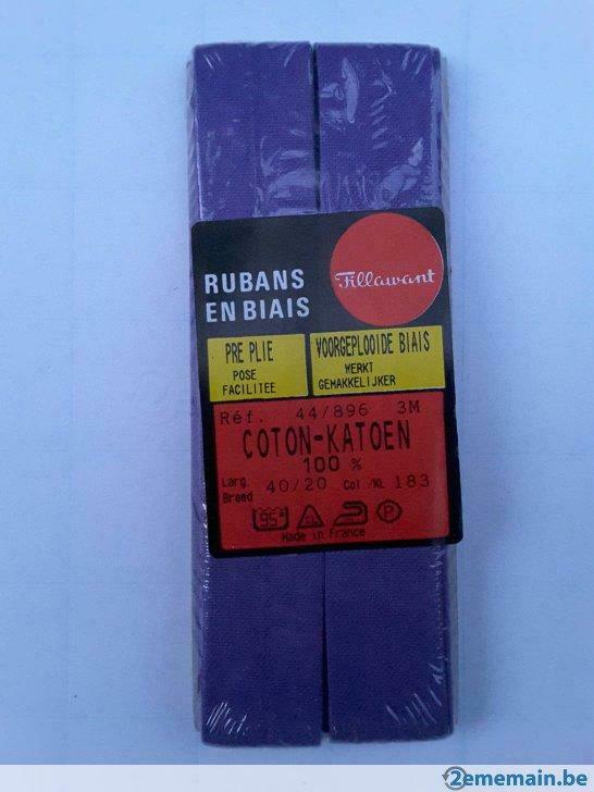 Biais de coton largeur 20 mm carte de 3 m - nombreux coloris, Enlèvement ou Envoi, Neuf