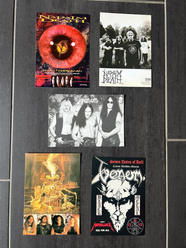 Post kaarten Sepultura venom metallica, Ophalen of Verzenden, Zo goed als nieuw