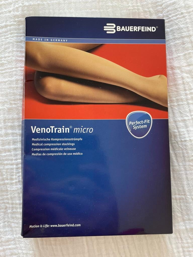 Steunkousen venotrain micro bauerfeind M plus long nieuw!, Overige typen, Zwart, Nieuw, Ophalen of Verzenden