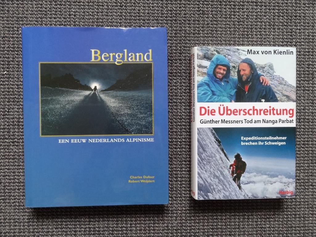 2 boeken bergsport, eeuw Nederlands alpinisme, Messner, Verzenden, Gebruikt, Overige typen