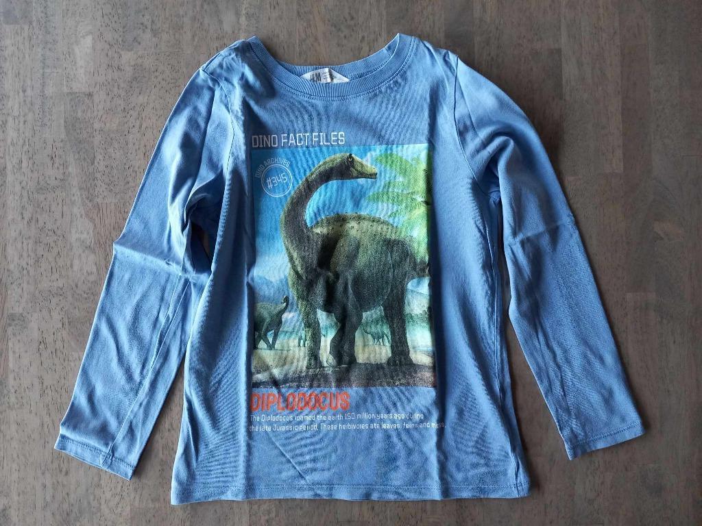 t-shirt lange mouwen dino maat 122/128, Ophalen of Verzenden, Shirt of Longsleeve, Jongen, H&M.