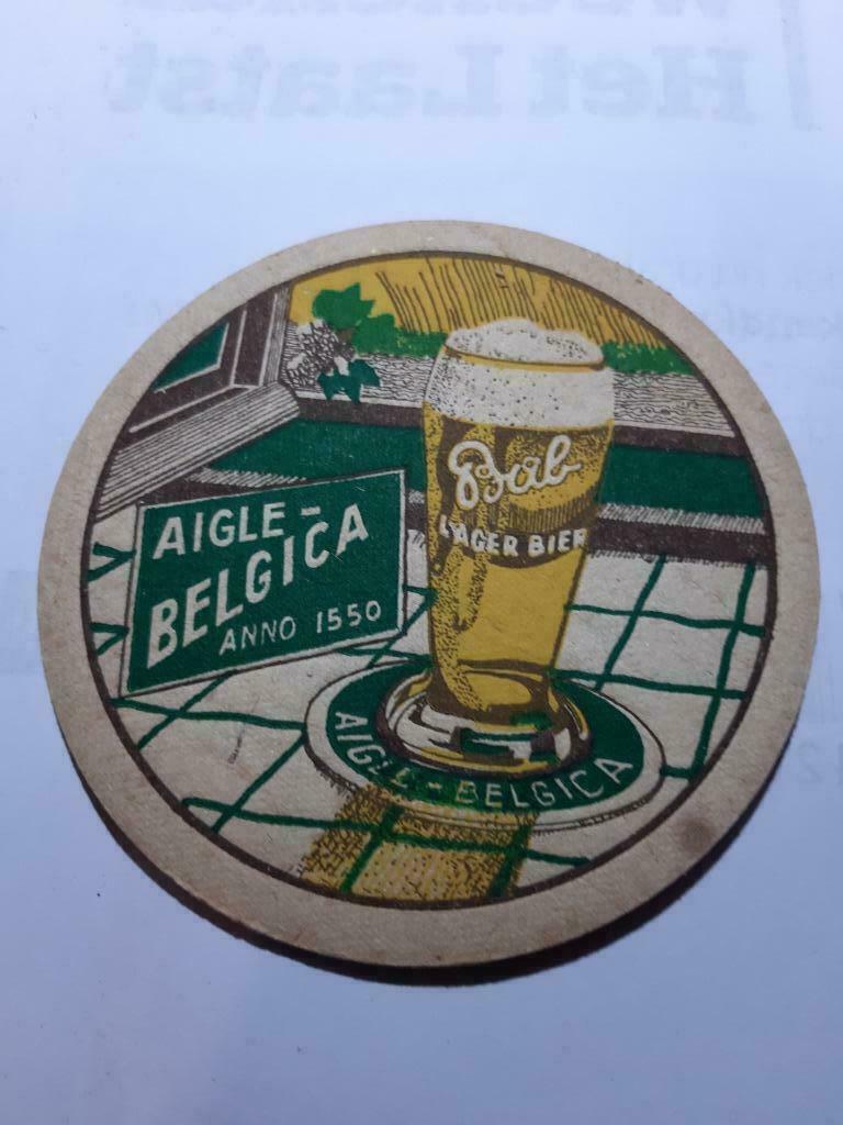 oude bierkaartje: Aigle Belgica  Brugge  Bab, Ophalen of Verzenden