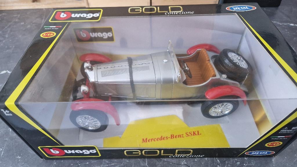 Collection Burago 1/18 Mercedes SSKL Gold, Enlèvement ou Envoi, Comme neuf, Voiture, Burago