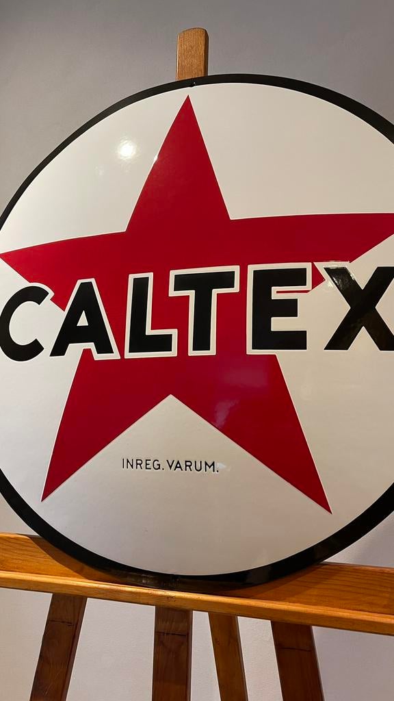 Emaille bord Caltex., Verzamelen, Ophalen, Nieuw, Reclamebord