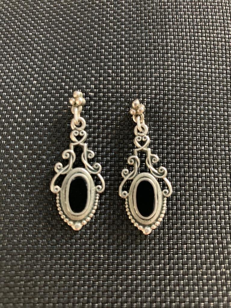 Spanish styled Silver/Onyx earrings, Handtassen en Accessoires, Hangers, Overige kleuren, Verzenden, Nieuw