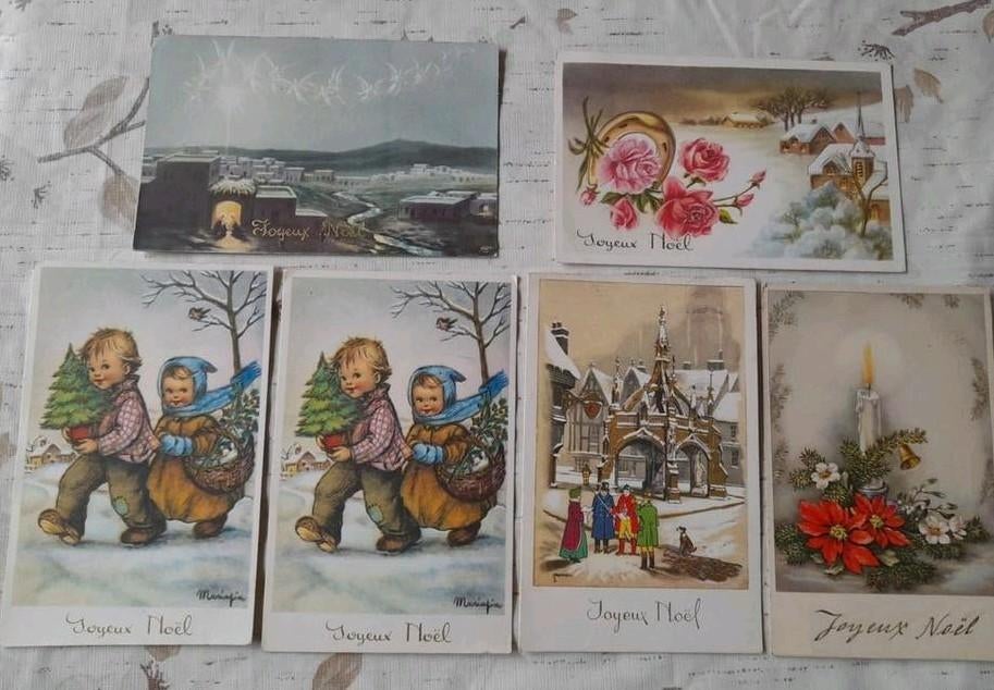 6 cartes "Joyeux Noël " de 1951/1952 timbrés 20 centimes, Enlèvement ou Envoi, 1940 à 1960, Affranchie, (Jour de) Fête