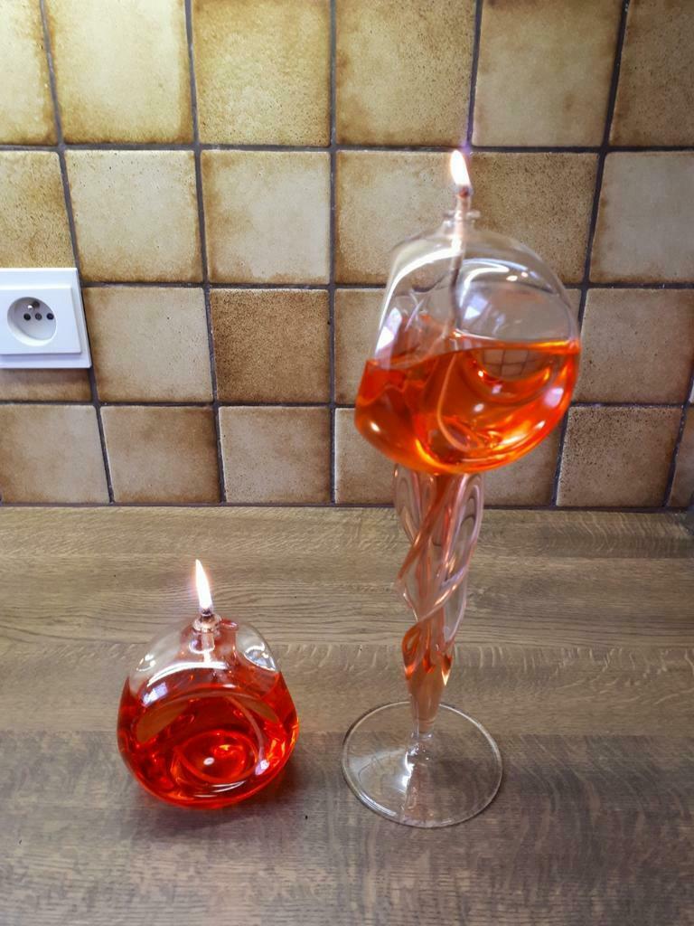 2 olielampjes met ongeveer 3 l olie erbij, Ophalen of Verzenden, Gebruikt, Zie foto