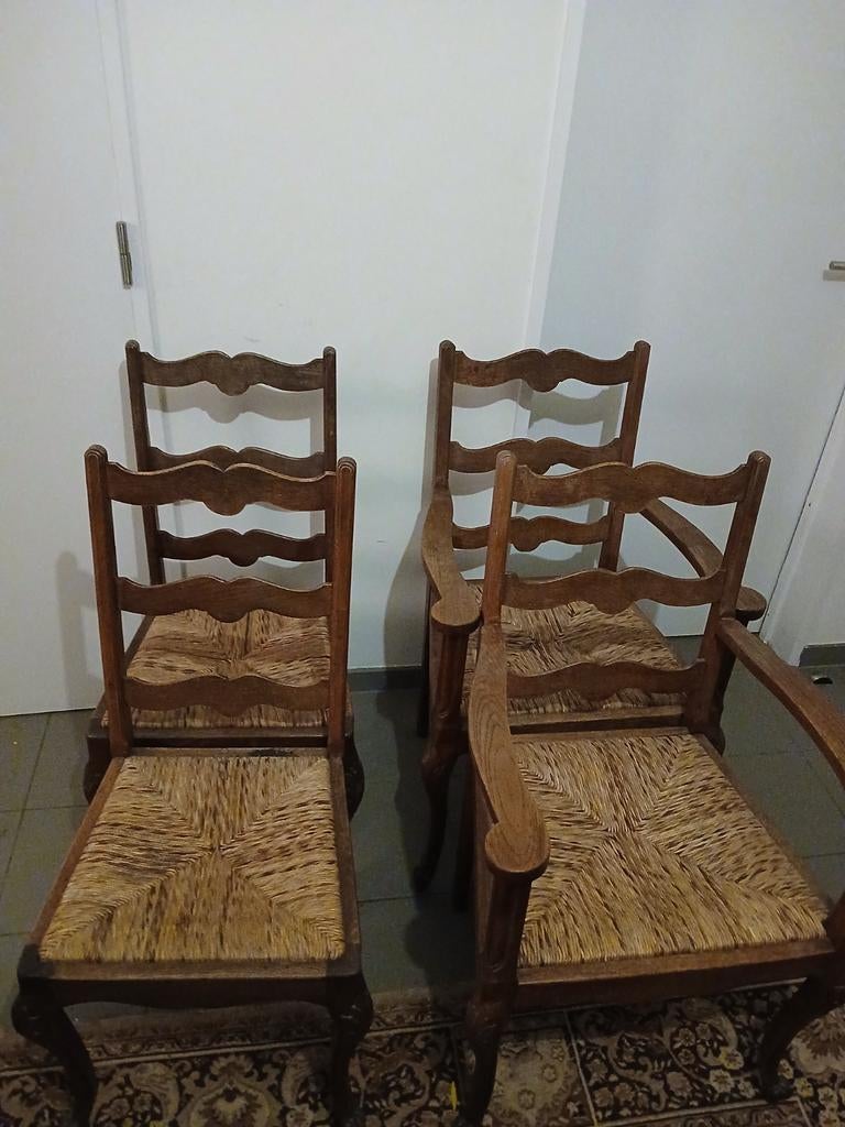 Vier antieke houten stoelen., Antiek en Kunst, Ophalen
