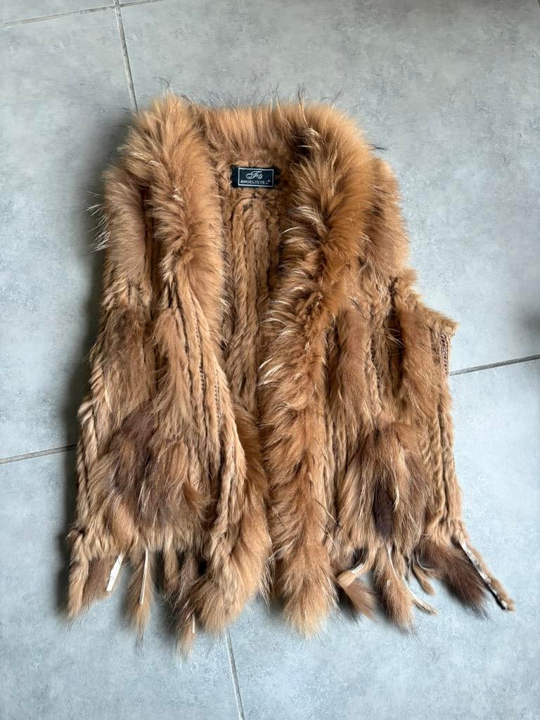 Gilet en fourrure véritable, Enlèvement ou Envoi, Comme neuf, Taille 38/40 (M), Brun