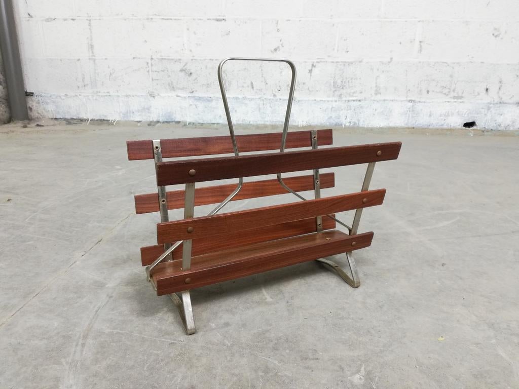 Vintage houten krantenbakje, Maison & Meubles, Accessoires pour la Maison | Porte-journaux & Porte-revues, Enlèvement ou Envoi