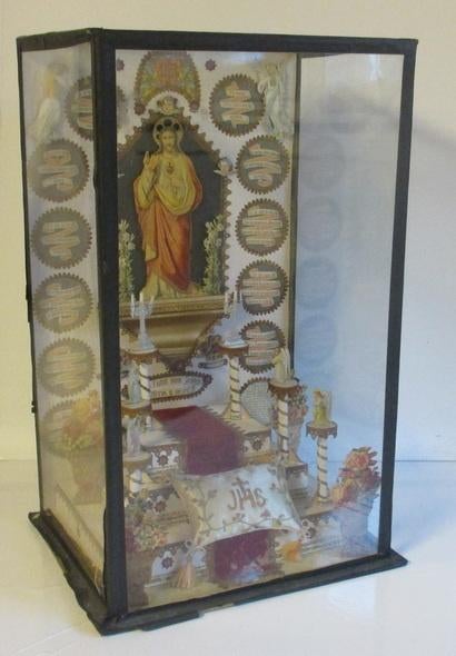 uitzonderlijke antieke religieuze deorama met altaar, Antiek en Kunst, Antiek | Religieuze voorwerpen, Ophalen