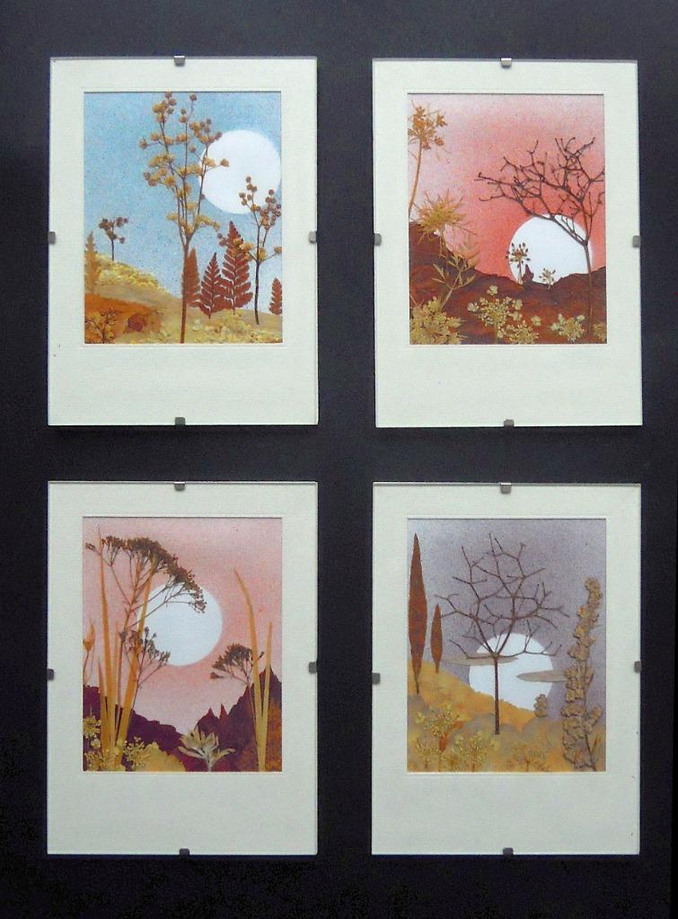 4 cadres "Les saisons" avec fleurs séchées, Maison & Meubles, Enlèvement ou Envoi, Comme neuf