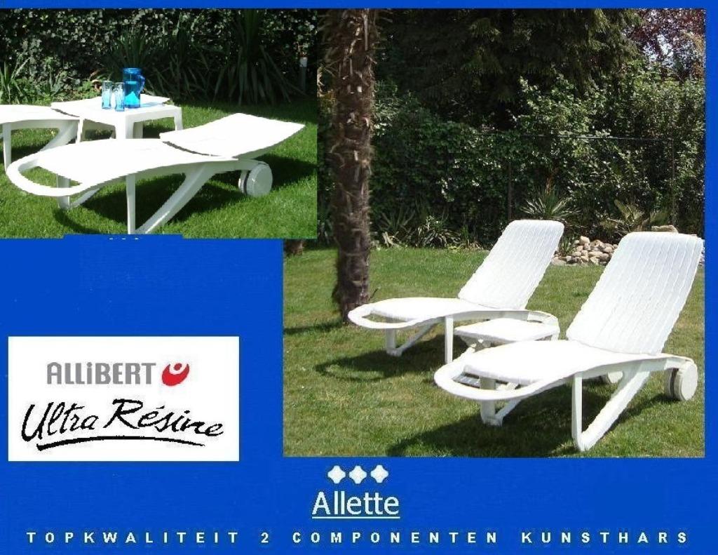 Allibert lounger ligbed ligstoel retro vintage vgl kettler, Ophalen, Zo goed als nieuw, Kunststof, Verstelbaar