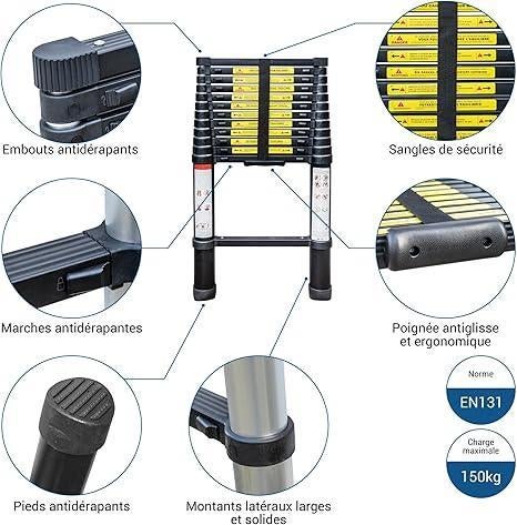 HOSTRÖM | Telescopische ladder | 4,4 m | GRATIS LEVERING, -, Verzenden, -, Nieuw