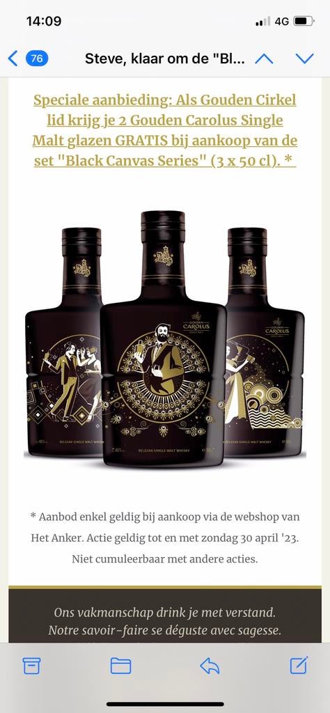 Carolus whisky, Verzamelen, Ophalen, Nieuw