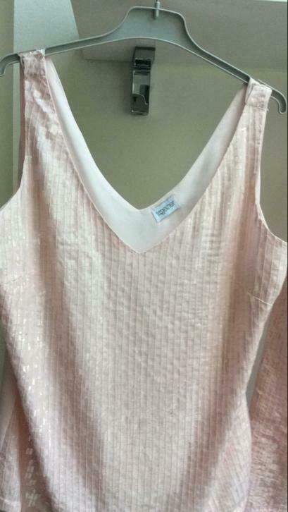 Beau haut doublé de sequins et cardigan gratuit (photo), Sans manches, Taille 38/40 (M), Porté, La redoute