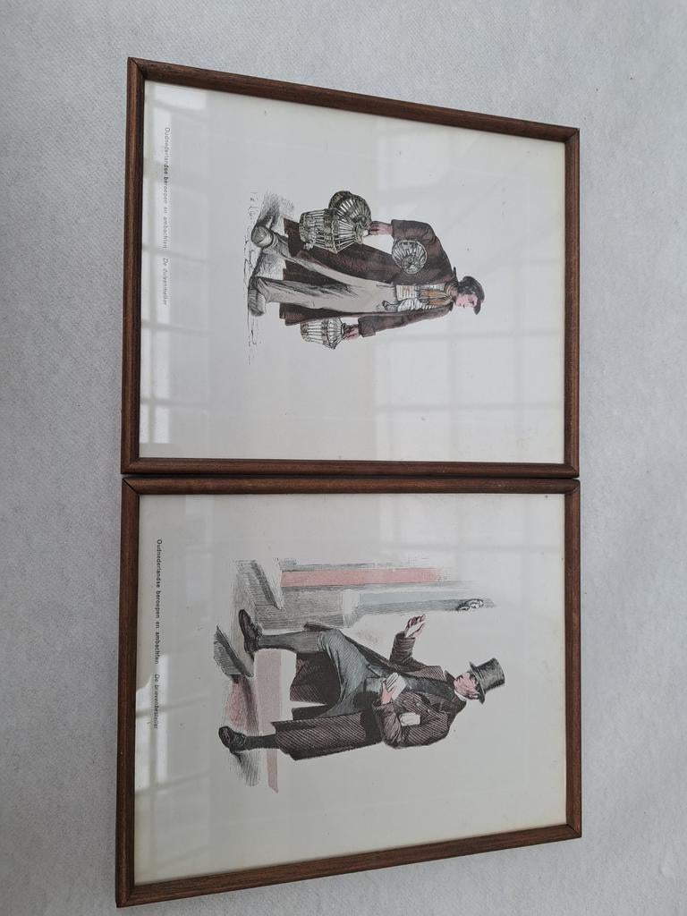 2 prenten oude beroepen, Ophalen of Verzenden