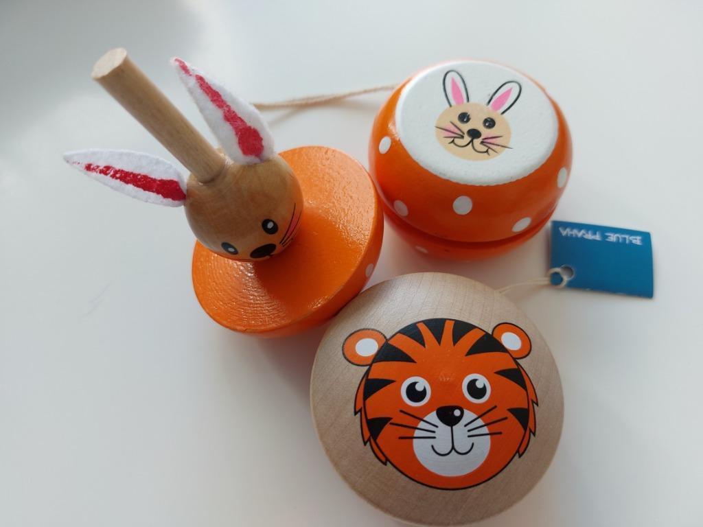 Houten tol en 2 jojo's - slechts 2€/3stuks, Ophalen of Verzenden, Zo goed als nieuw, Overige typen
