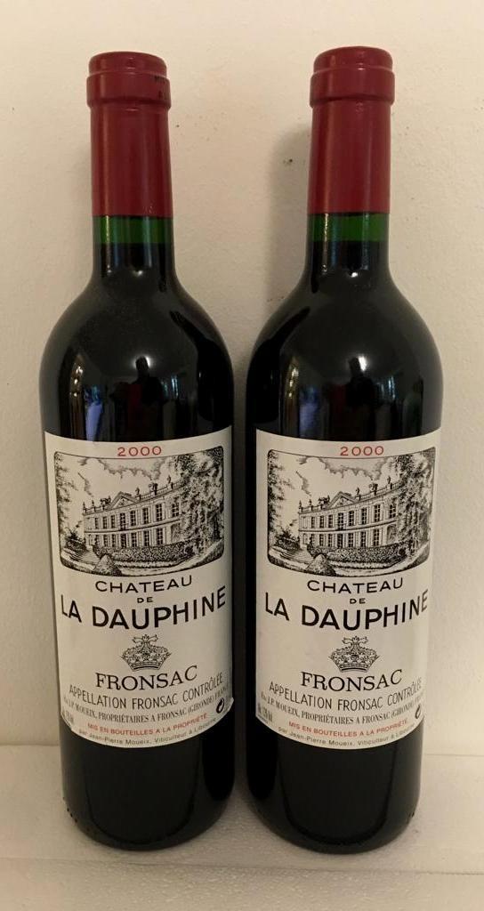 Kavel: 2 X Château La Dauphine 2000 – Fronsac – Biologisch., Frankrijk, Nieuw, Ophalen of Verzenden, Rode wijn