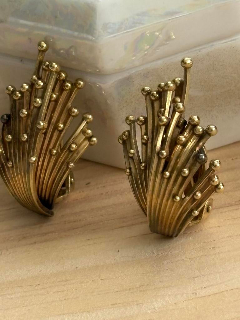 Boucles d’oreilles anciennes vintage, Envoi, Or