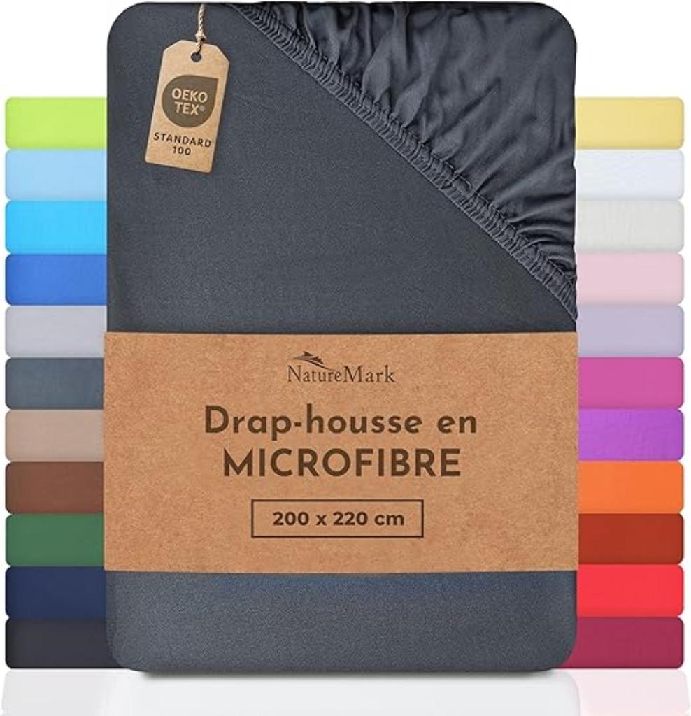 Drap-housse en microfibre | 200 x 220 cm | Nouveau, Neuf, Drap-housse ou Taie d'oreiller, -, Autres couleurs