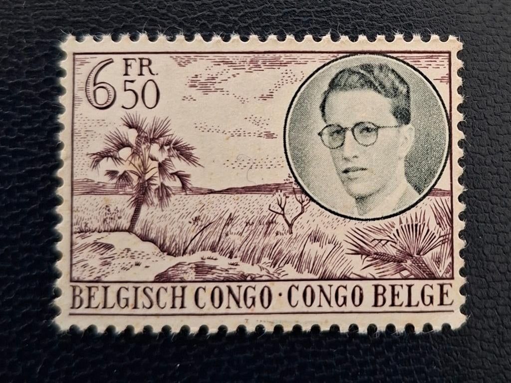Timbre OBP 332* du Congo belge, Enlèvement ou Envoi, Trace d'autocollant