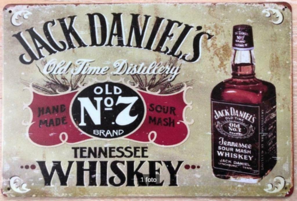 Metalen JACK DANIELS Whiskey vintage look wandbordje, Verzamelen, Ophalen of Verzenden
