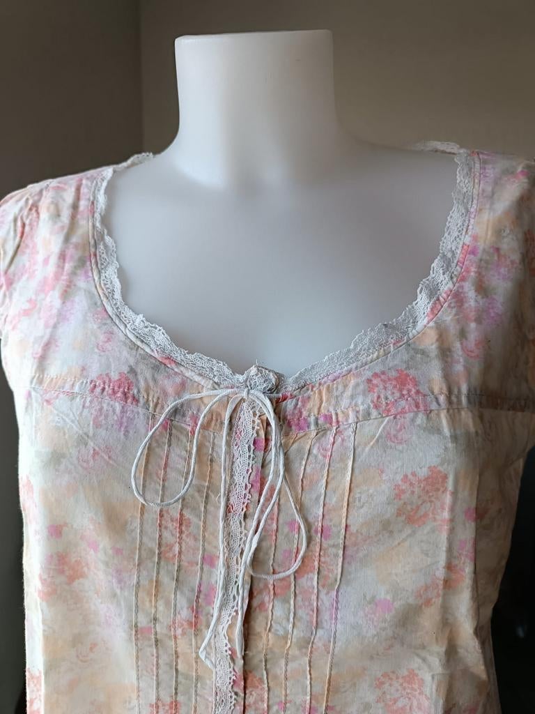MANGO Romantische tanktop met bloemenprint, Ophalen of Verzenden, Wit