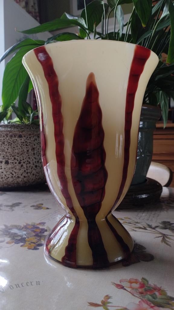 Wilhelm Kralik bambus, bamboe decor art nouveau vaas, Antiek en Kunst, Ophalen of Verzenden