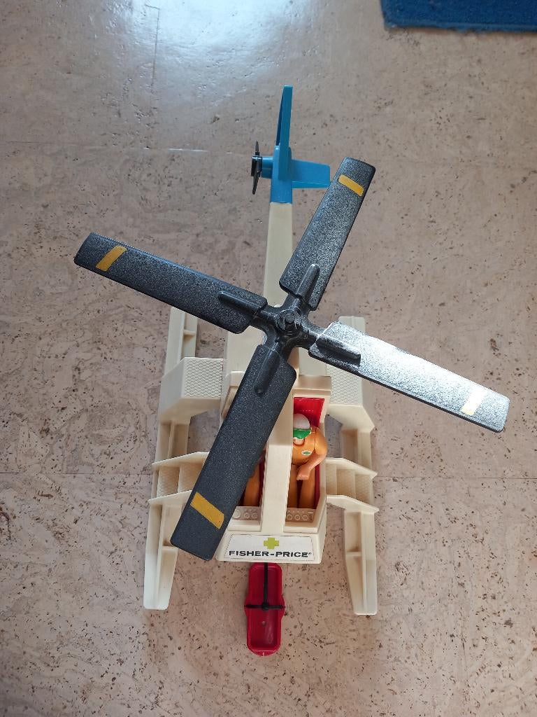 Vintage rescue helikopter van Fisher Price, Verzamelen, Ophalen of Verzenden, Gebruikt