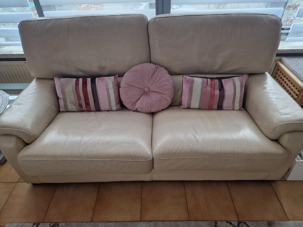 Salon van Chateaux d'Ax. Buffel leder. 1zit, 2zit,3zit, Huis en Inrichting, Ophalen, Gebruikt, Leer, Modern