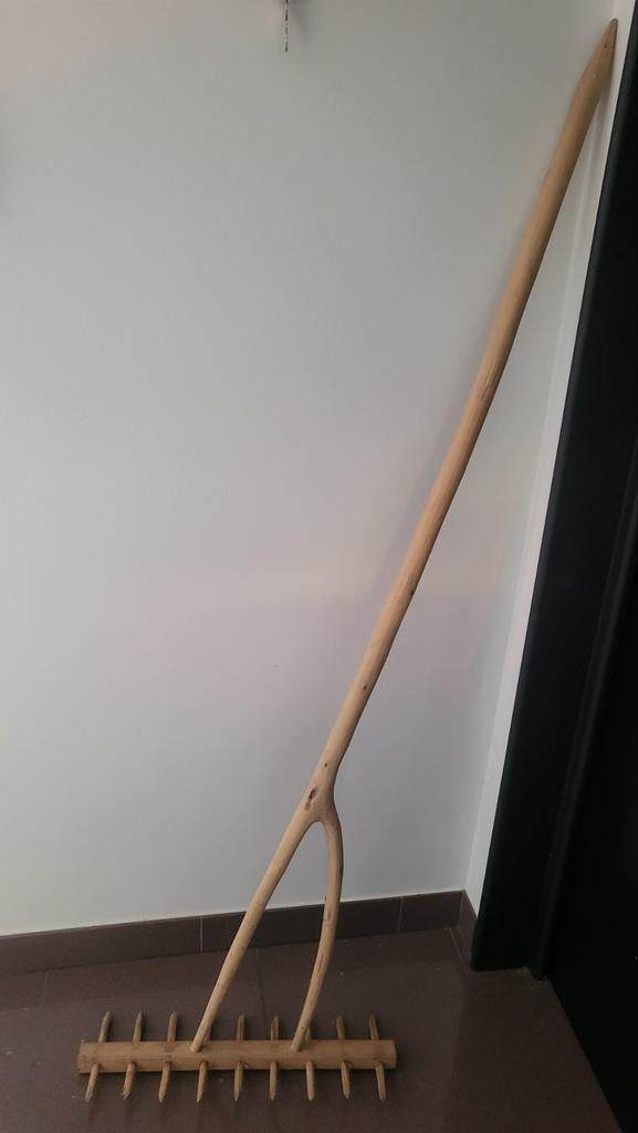 Oude houten hooivork, Tuin en Terras, Ophalen, Hark