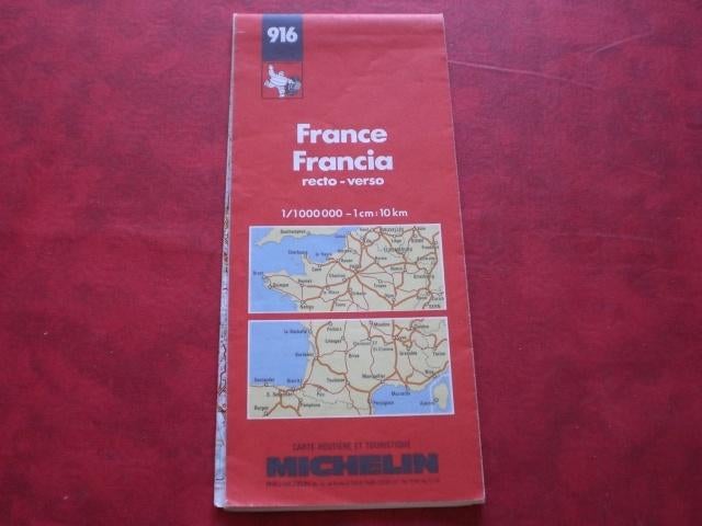 Carte Michelin 916 France 1989, Envoi, Utilisé, France, Autres types