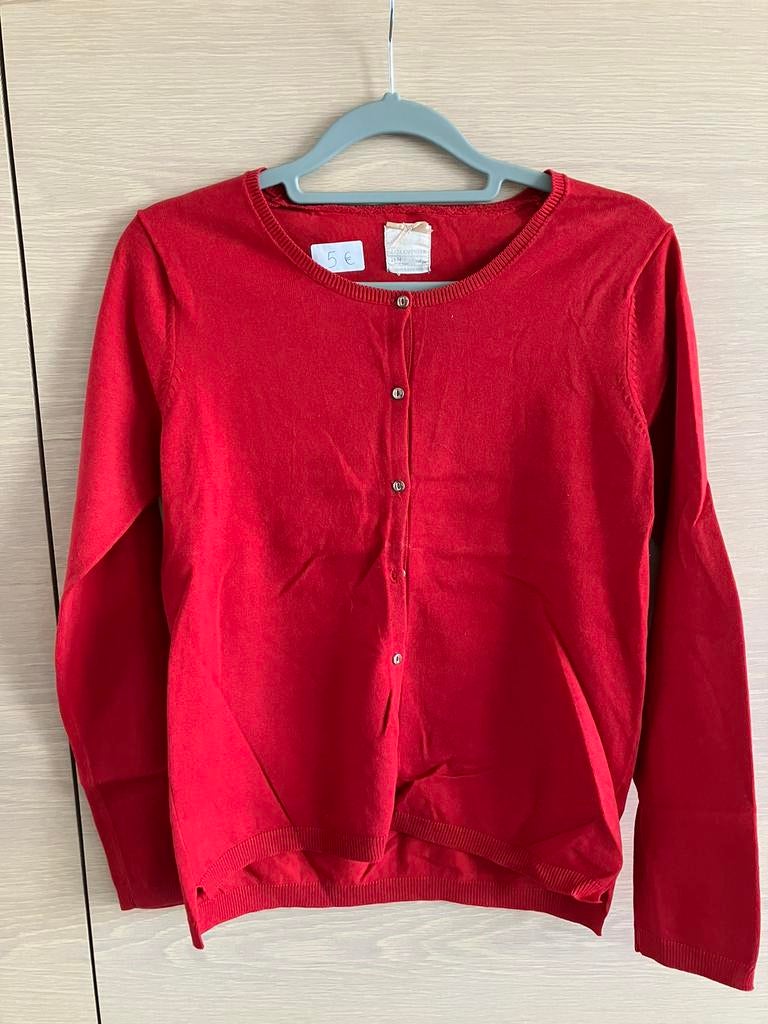 Rode gilet Zara maat 164 (14 jaar), Kinderen en Baby's, Kinderkleding | Maat 164, Gebruikt, Meisje, Trui of Vest, Ophalen of Verzenden