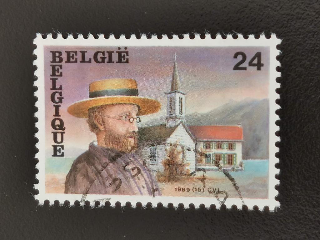 Belgie 1989 - pater Damiaan, Ophalen of Verzenden, Gestempeld