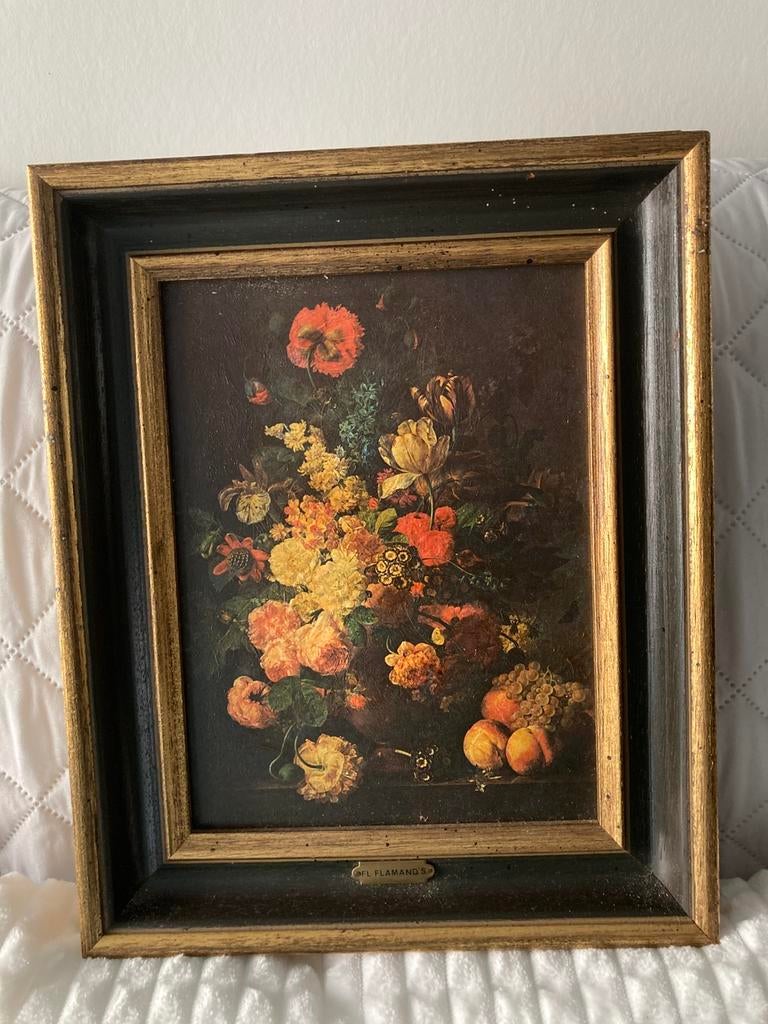 Le tableau est une nature morte, des fleurs et des fruits., Antiquités & Art, Art | Peinture | Classique, Enlèvement ou Envoi