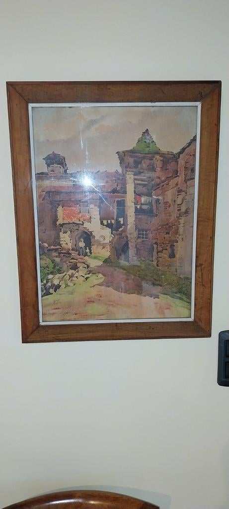 Aquarel Hugo Frey, Antiek en Kunst, Kunst | Schilderijen | Klassiek, Ophalen
